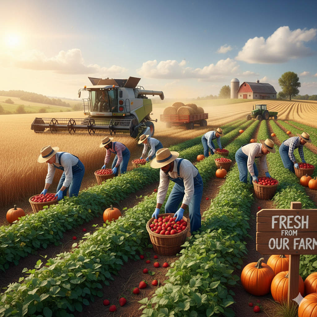 Harvesting fresh fruit